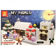 Toytexx DIY 522 Pcs Christmas Building Kits Toy Gifts for Kids Mini Building Blocks Set of Christmas Villa and House 